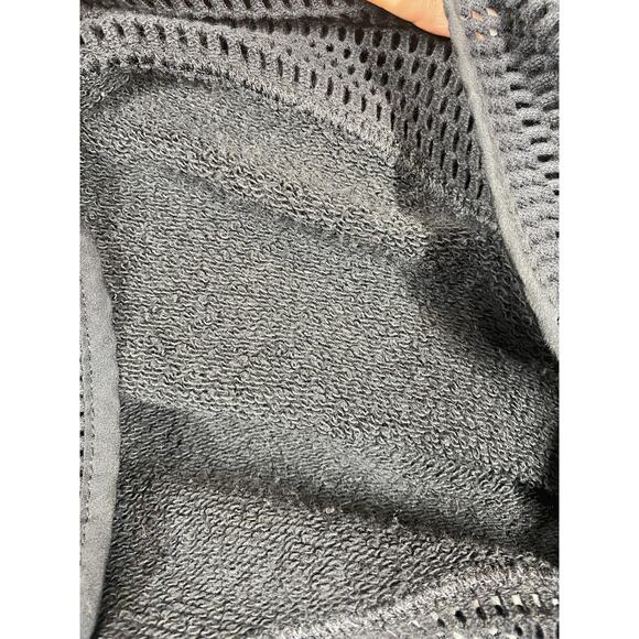 T by Alexander Wang Shirt Womens X-Small Black Mesh Hem Raglan Crewneck Terry - Picture 10 of 13